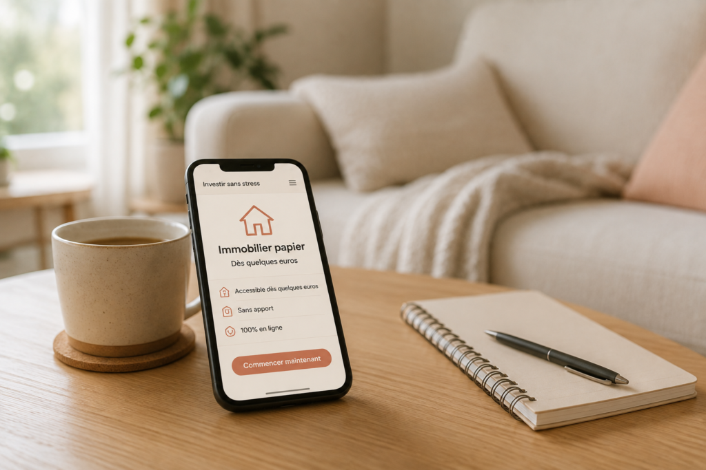 Investir dans l’immobilier papier depuis chez soi Investir dans l’immobilier papier depuis son téléphone, dès quelques euros et sans apport.